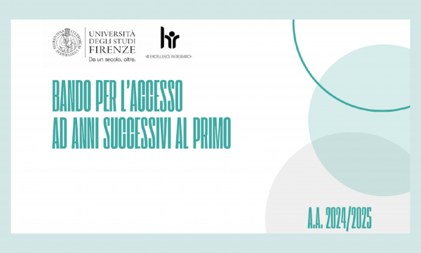 Pubblicato il bando per l'accesso agli anni successivi al primo