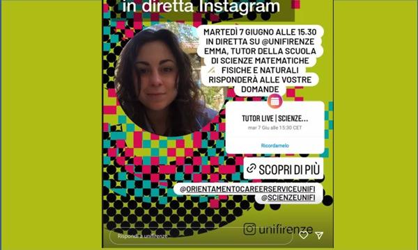 Orientamento-la nostra Tutor Emma risponde in diretta Instagram: martedì 7 giugno ore 15.30